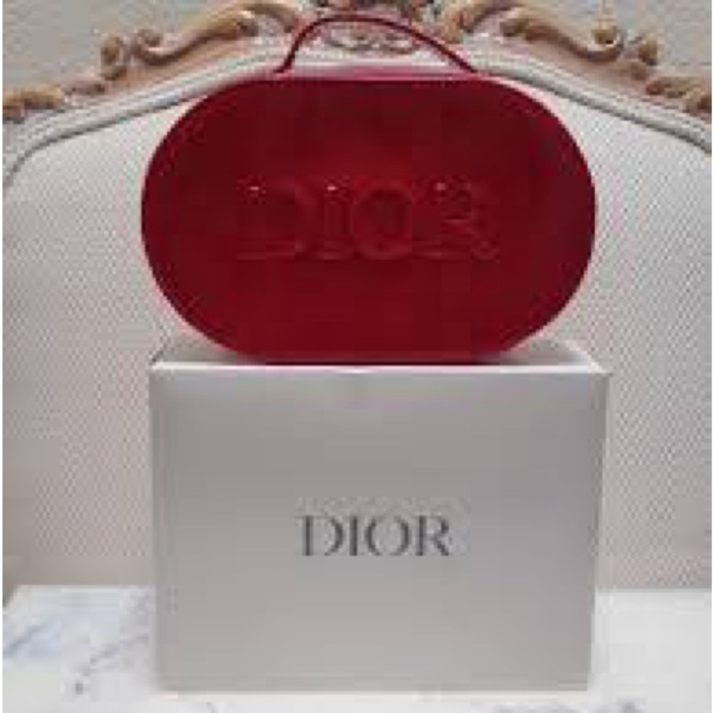 Dior Red Oval Cosmetic Case